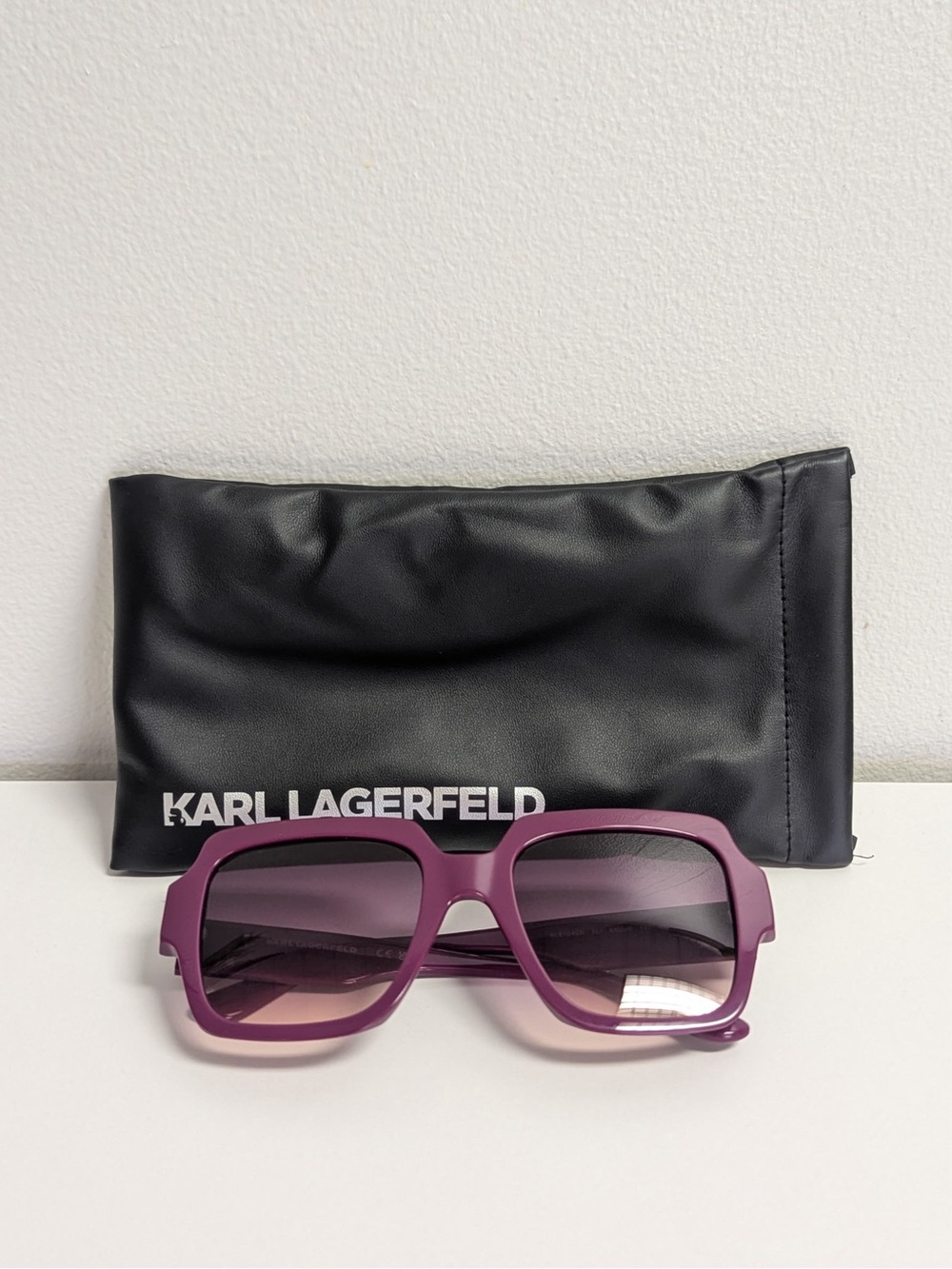 Karl Lagerfeld Women's Matte Plum Square Sunglasses